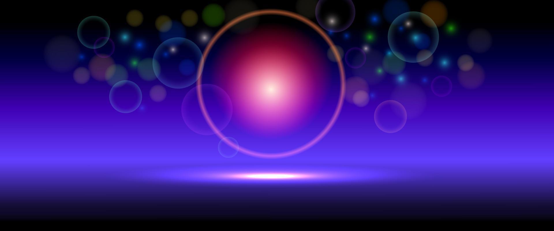 Abstract background with glowing lights illustration bokeh purple background, vector