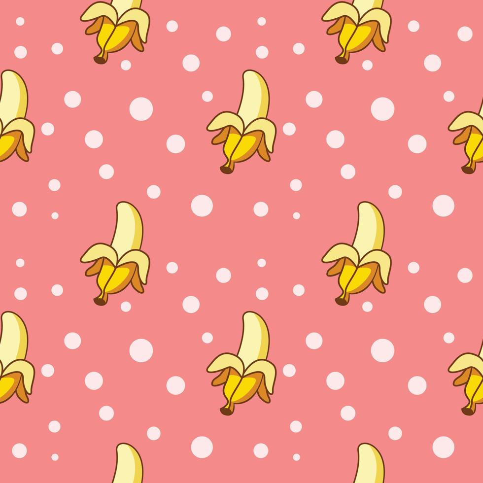 cute banana fruit seamless pattern background vector
