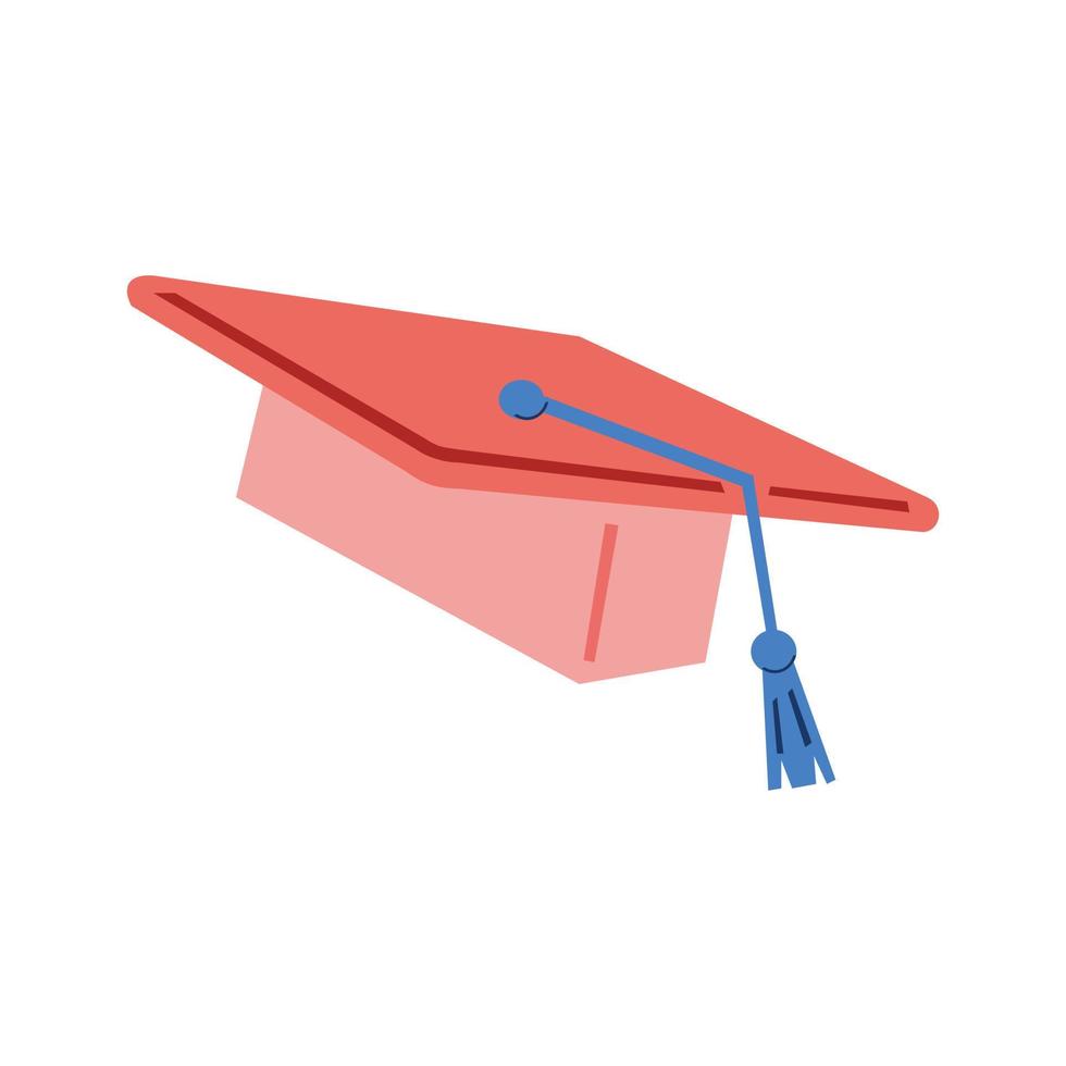 ilustración de gorro de graduación. caricatura de gorro de graduación. Elementos básicos del diseño educativo. diseño de iconos planos editables en formato eps10. simple, único, elegante y lindo. vector