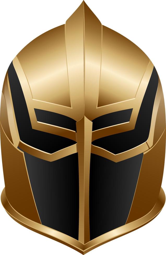 Medieval Golden Knight Helmet - Metallic Helmet vector