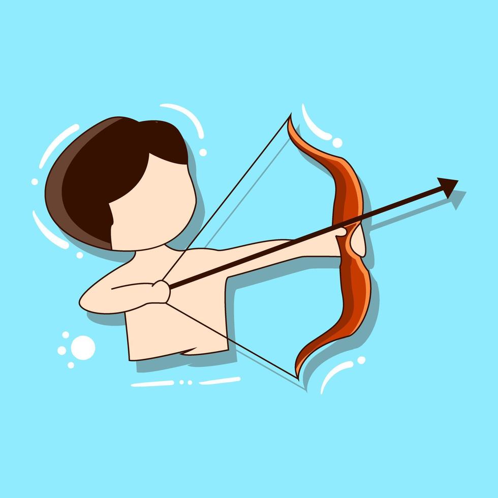 Premium vector l happy dussehra vector cute archer.