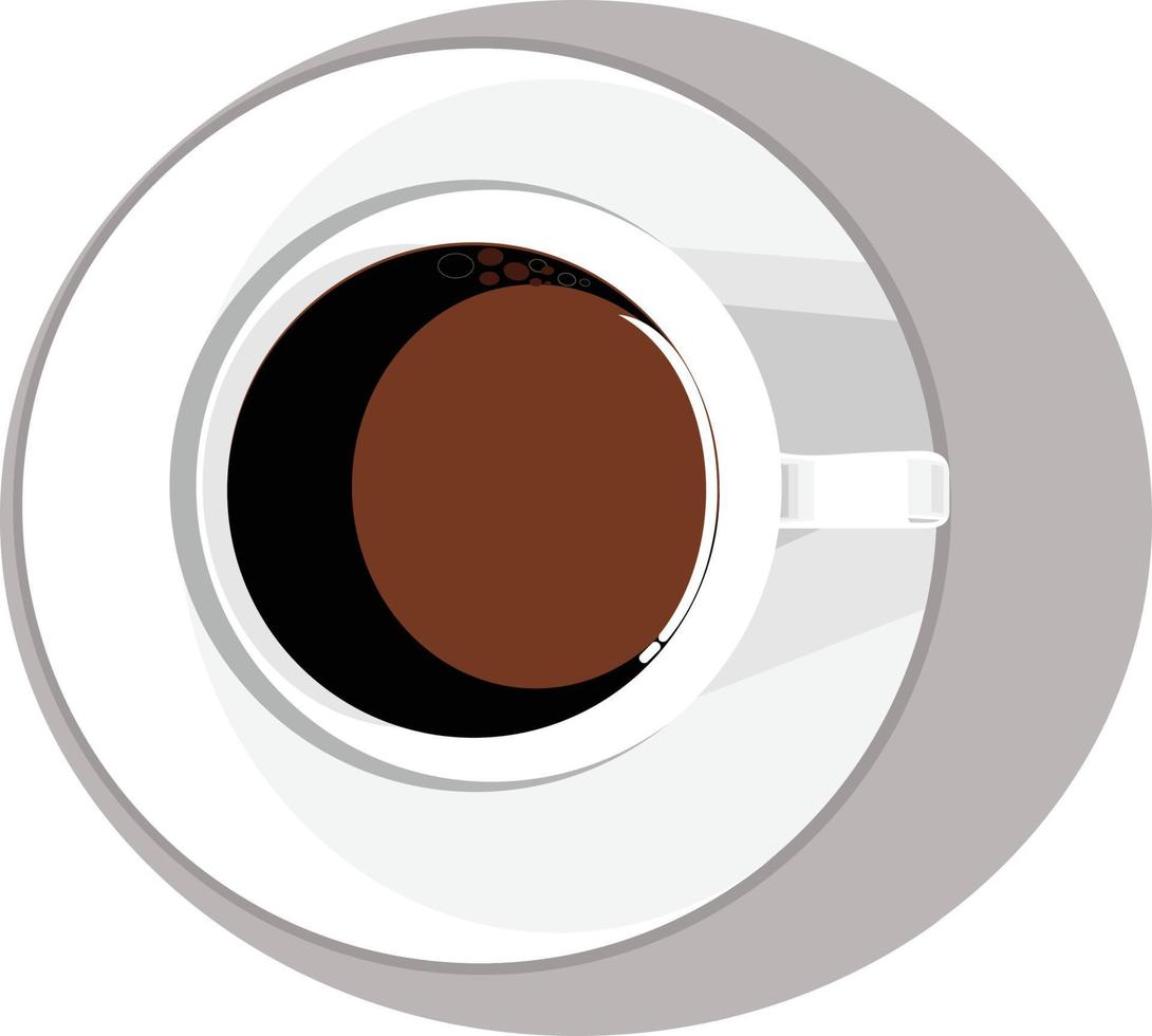 una taza de café desde una perspectiva vertical vector