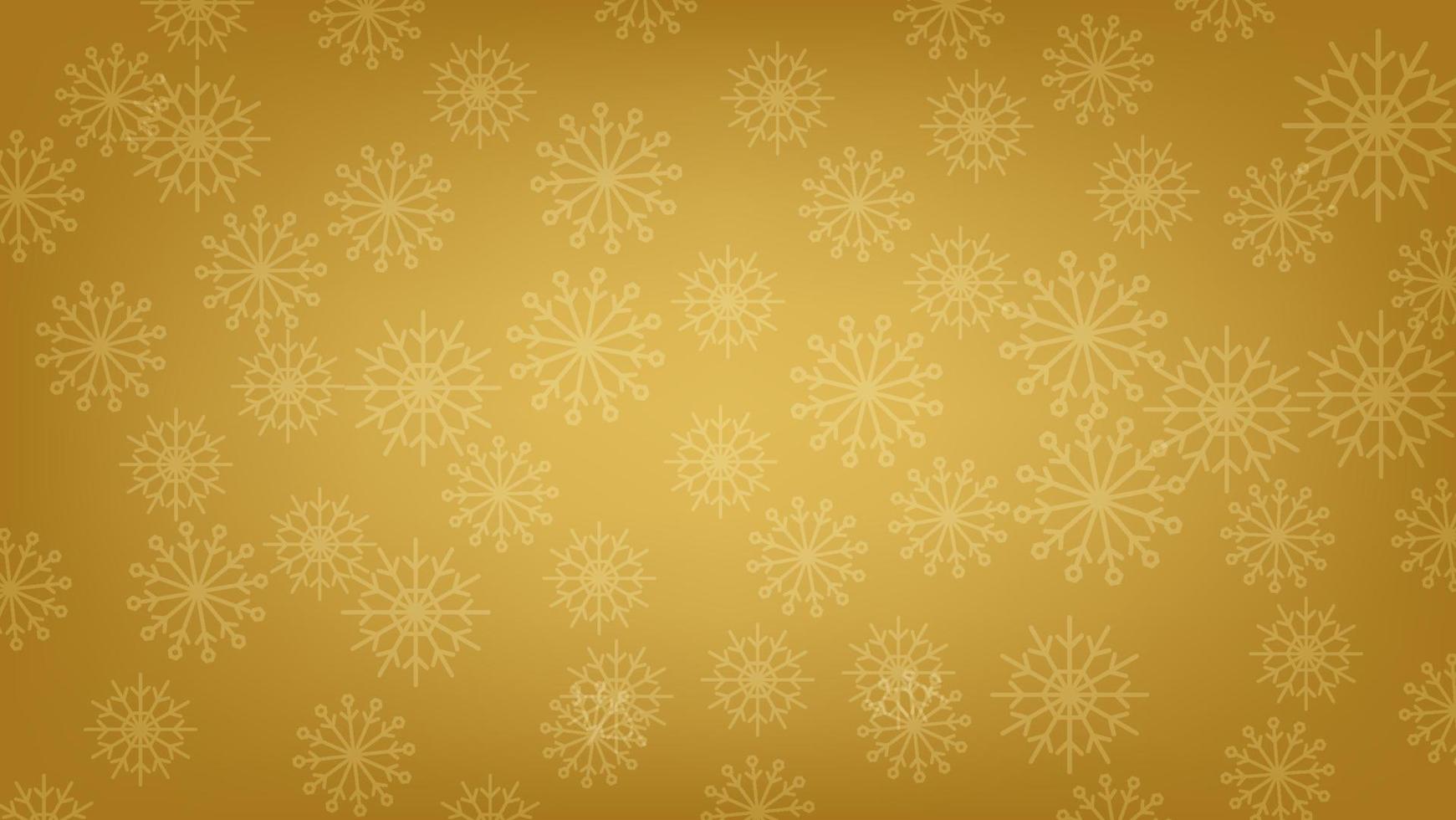 Christmas background. festive holiday and happy new year decoration. snowflakes pattern on gold for greeting card graphic design vector