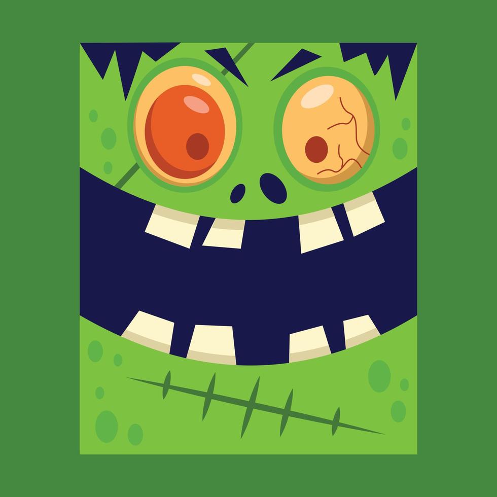 Creepy Zombie Poster Illustration Vector