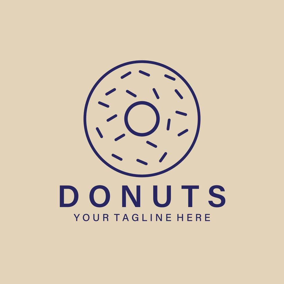 logotipo de arte de línea de donuts, icono y símbolo, diseño de ilustración vectorial vector