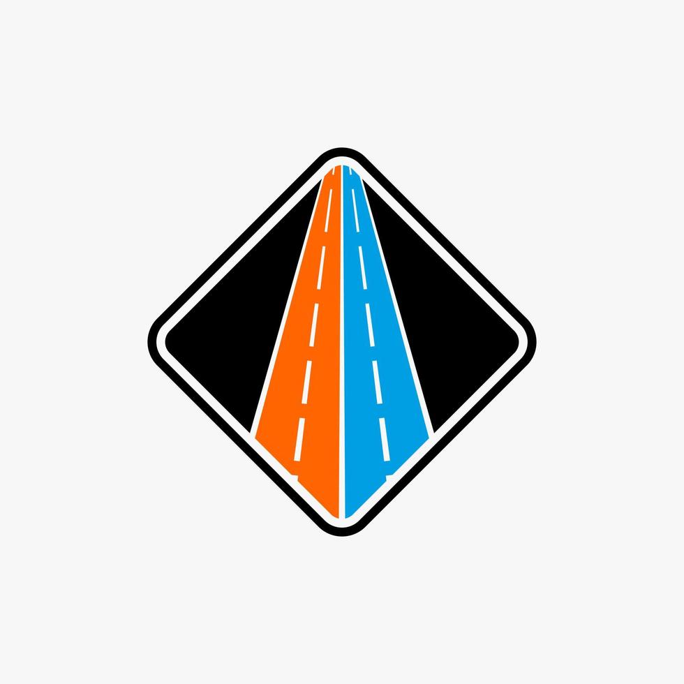 simple y único dos vías o doble camino en bloque rectángulo imagen gráfico icono logotipo diseño abstracto concepto vector stock. se puede utilizar como símbolo relacionado con el transporte o el deporte