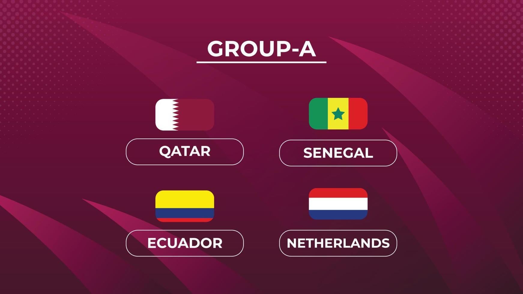 grupo de copa de fútbol un equipo y su bandera vector