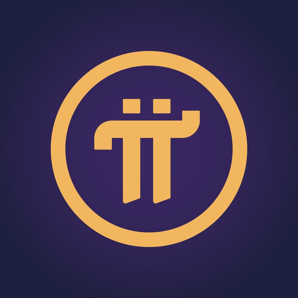 Pi icon. Pi network. Pi vector logo. Cryptocurrency symbol modern, simple, vector, the icon for website design, mobile app, UI.