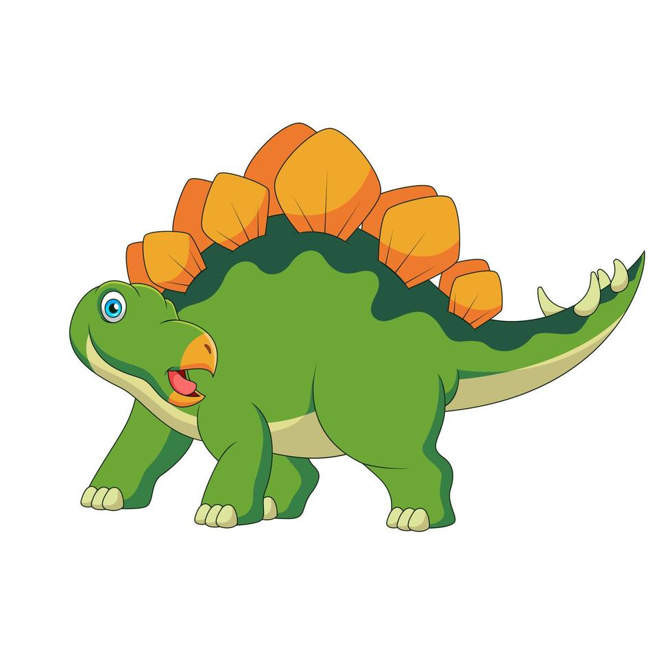 Cartoon cute baby stegosaurus. Vector illustration