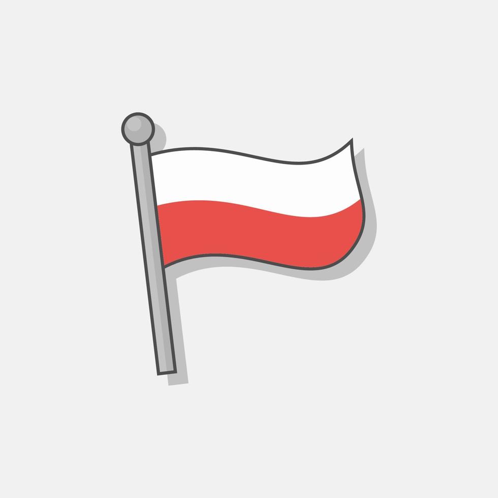 ilustración de plantilla de bandera de polonia vector