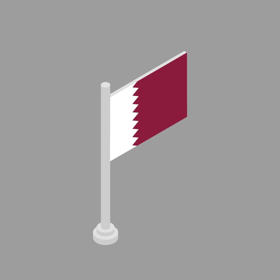 Illustration of Qatar flag Template vector