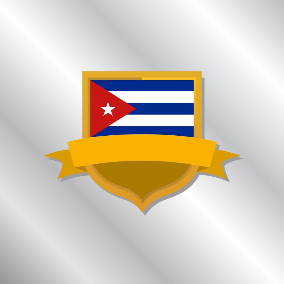 ilustración de la plantilla de la bandera de cuba vector