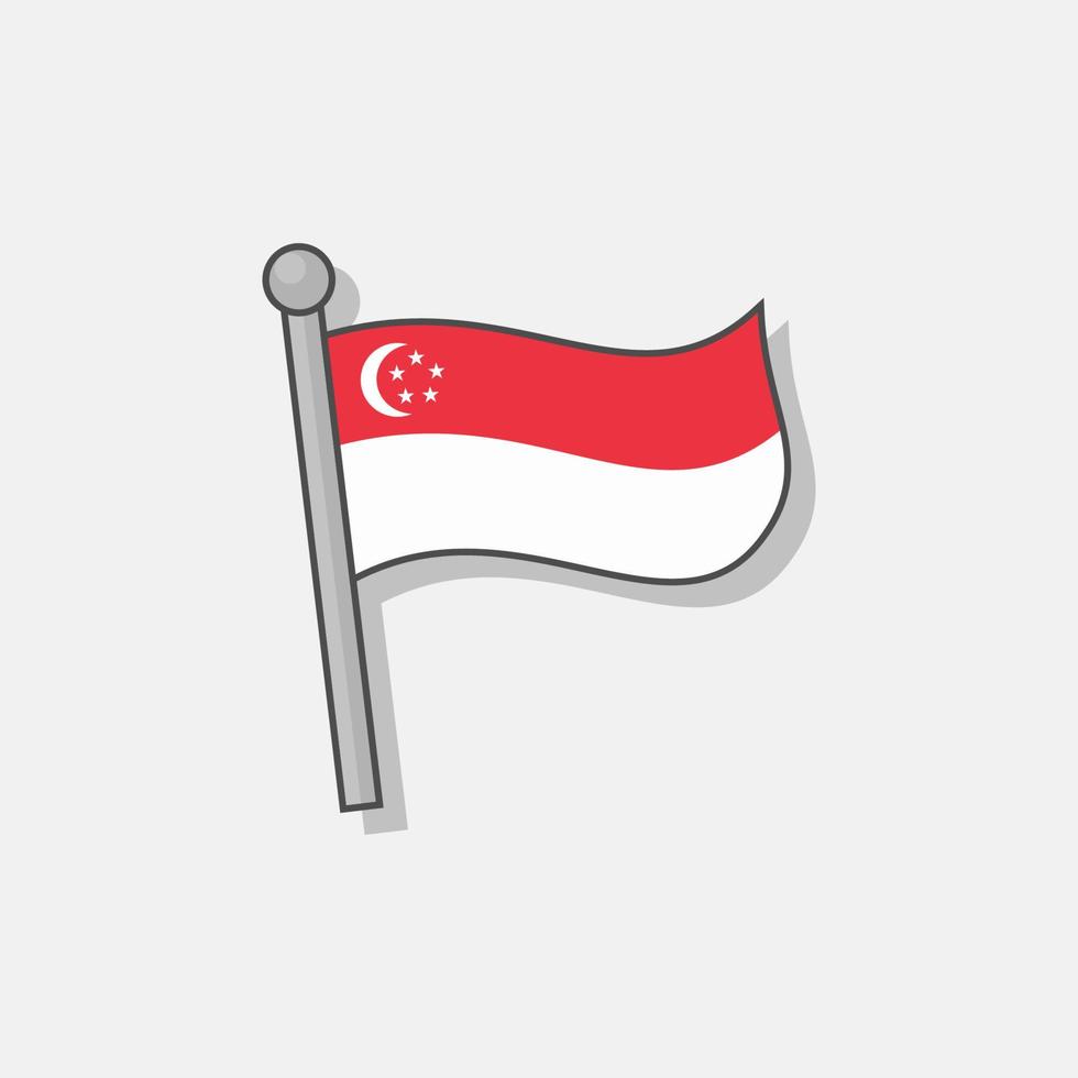 Illustration of Singapore flag Template vector