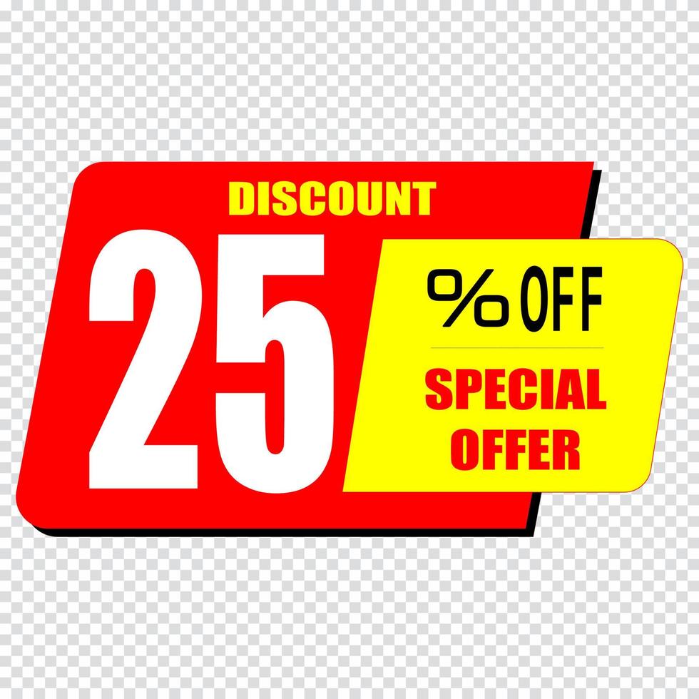 25 percent discount sign icon. Sale symbol. Special offer label vector