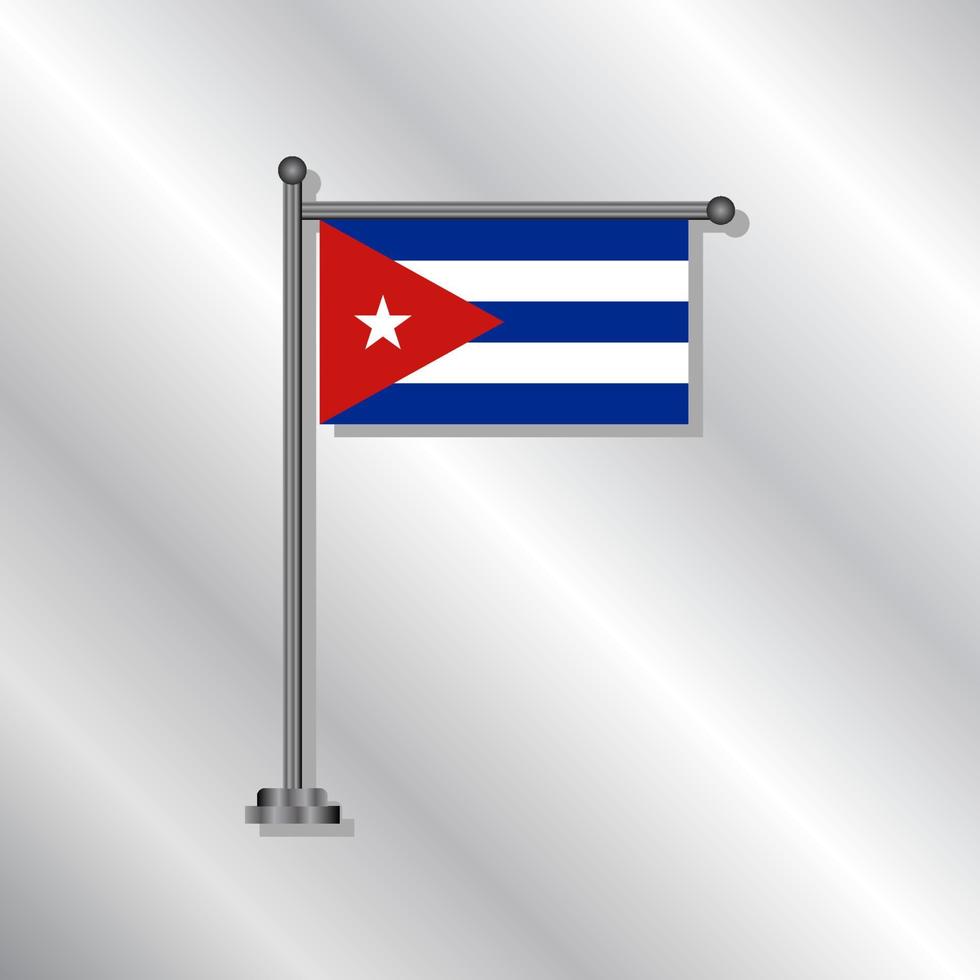 ilustración de la plantilla de la bandera de cuba vector