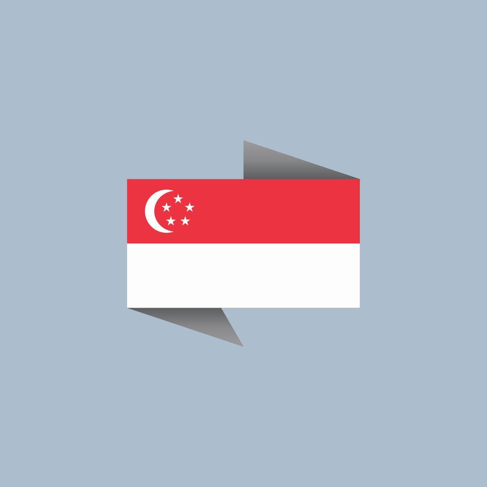 ilustración de la plantilla de la bandera de singapur vector