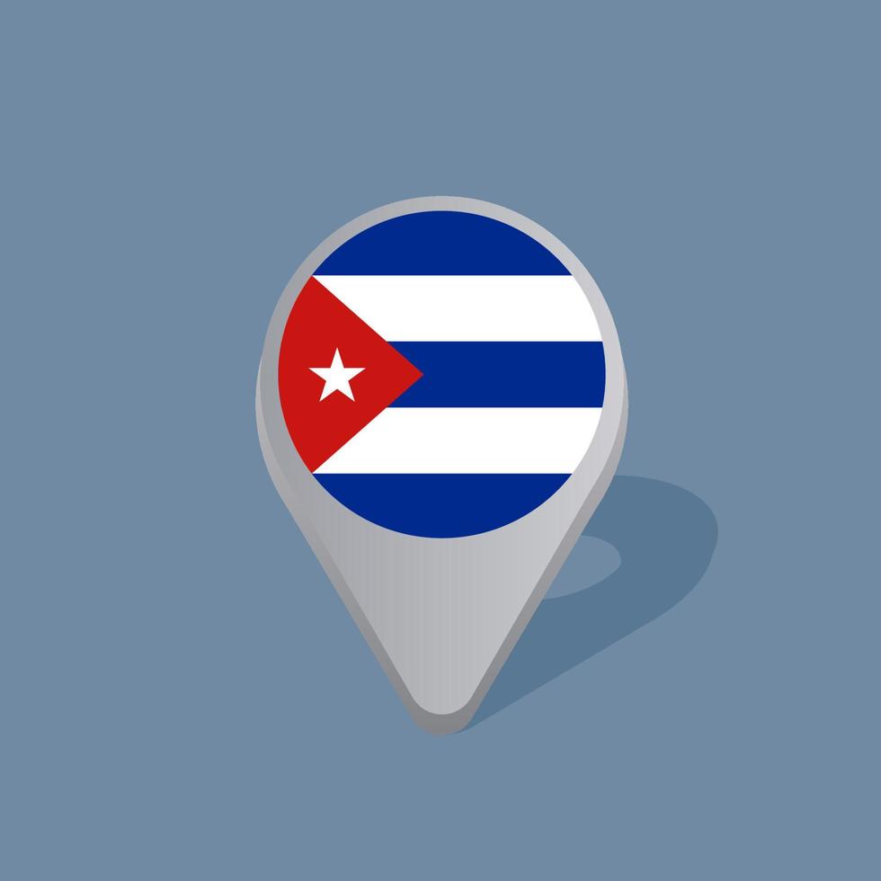 ilustración de la plantilla de la bandera de cuba vector