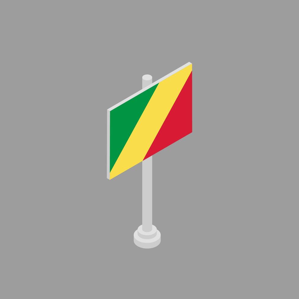 ilustración de la plantilla de la bandera del congo vector