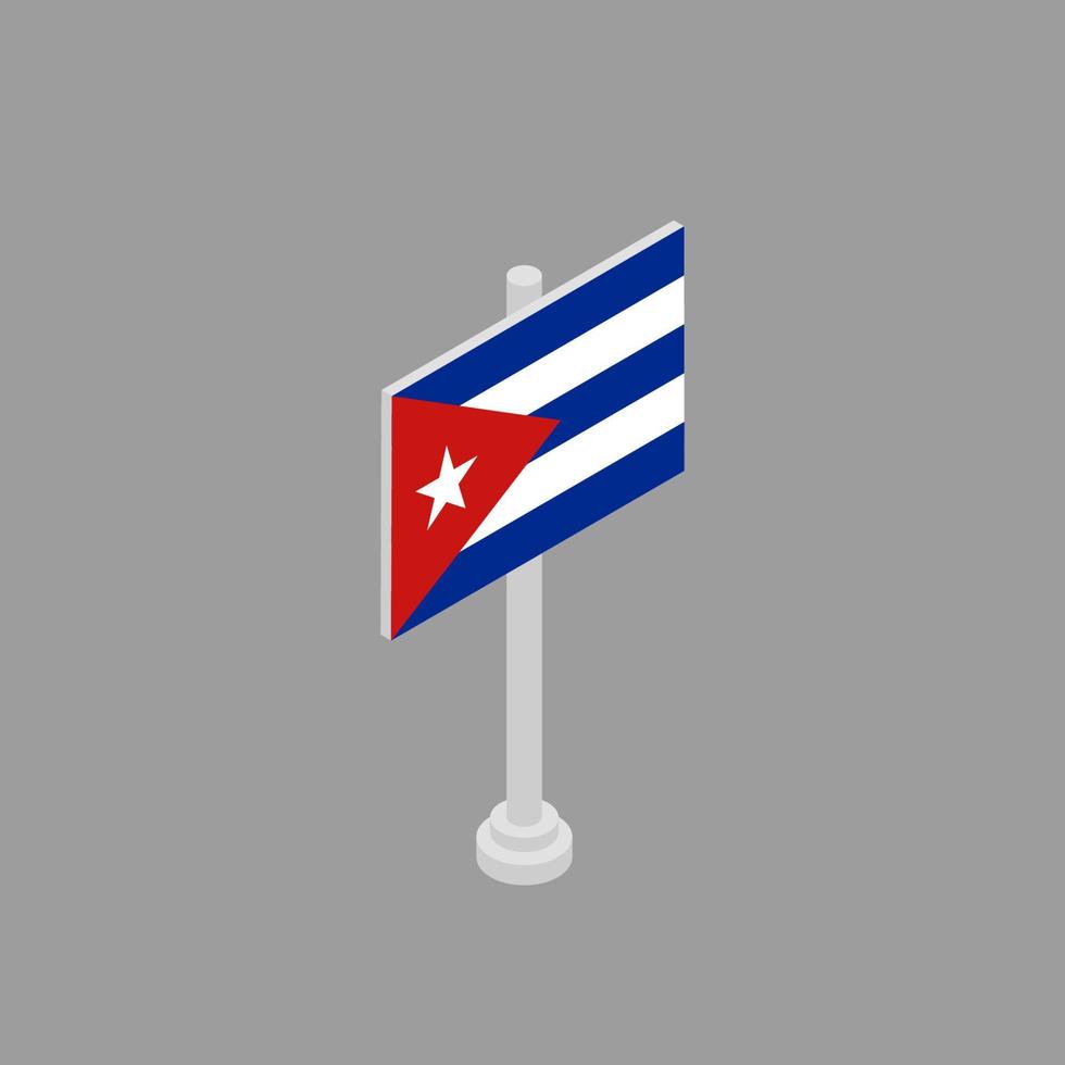 ilustración de la plantilla de la bandera de cuba vector