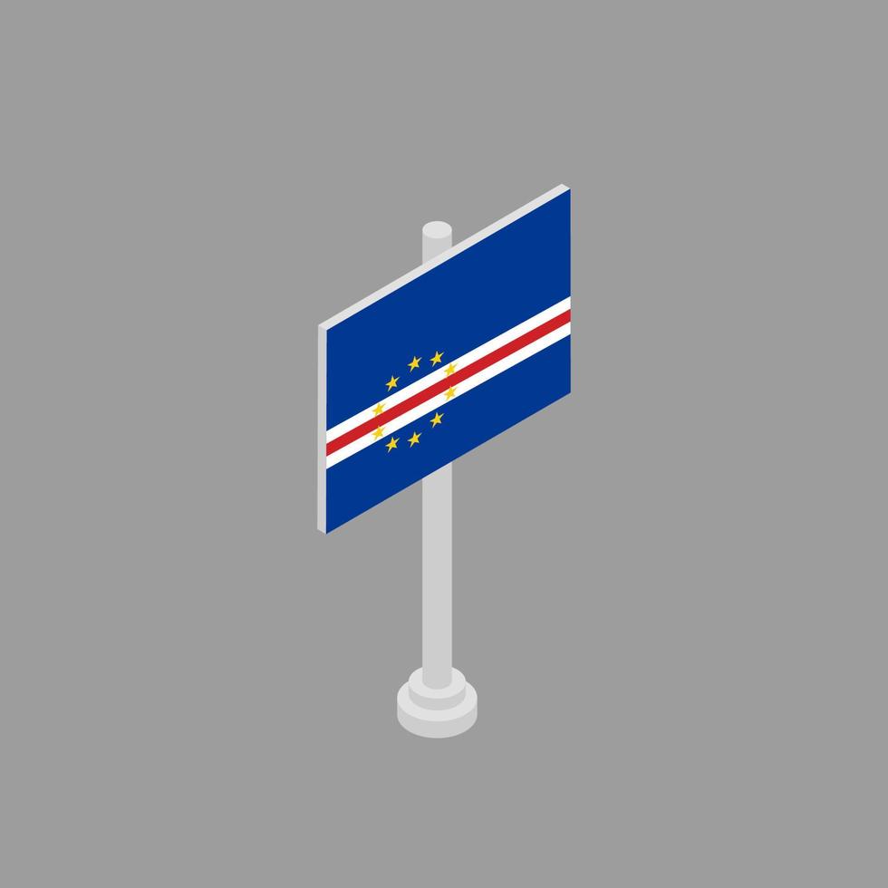 ilustración de la plantilla de la bandera de cabo verde vector