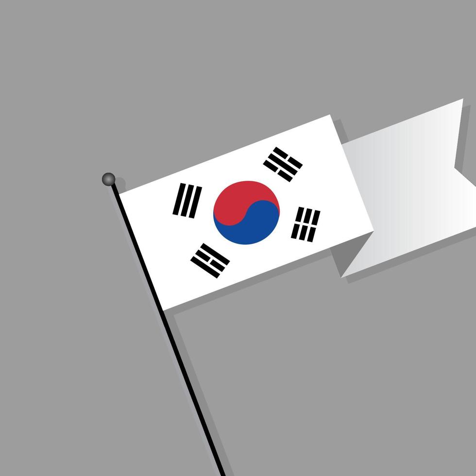 ilustración de la plantilla de la bandera de corea del sur vector