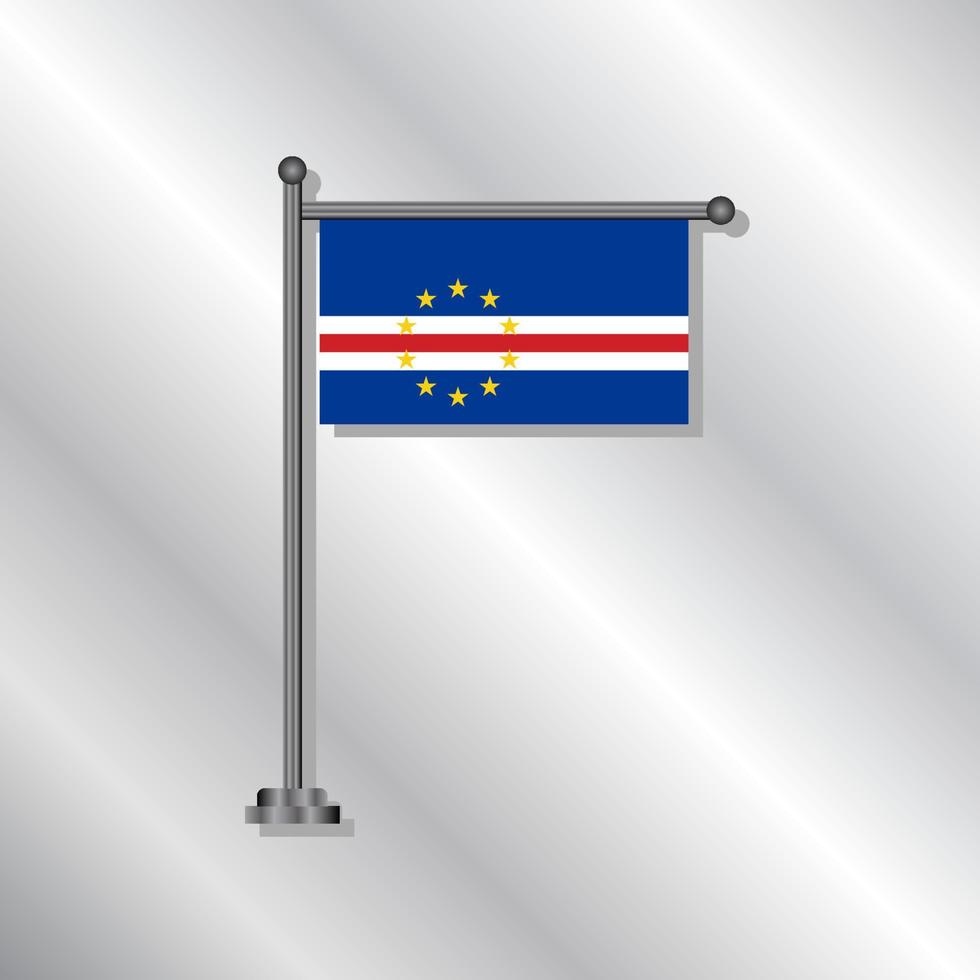 ilustración de la plantilla de la bandera de cabo verde vector