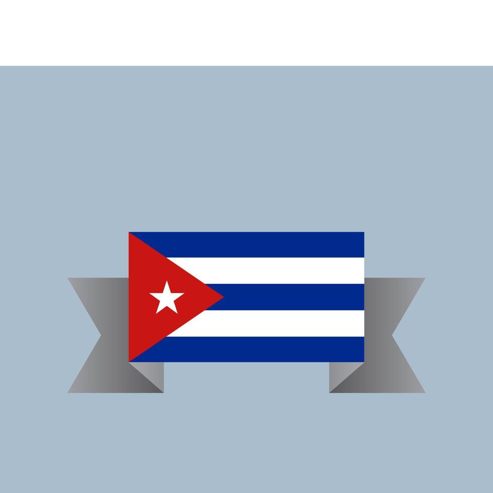 ilustración de la plantilla de la bandera de cuba vector