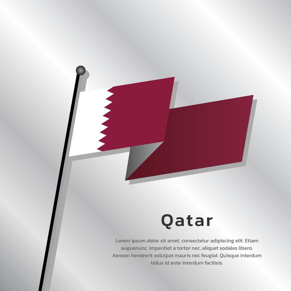 Illustration of Qatar flag Template vector