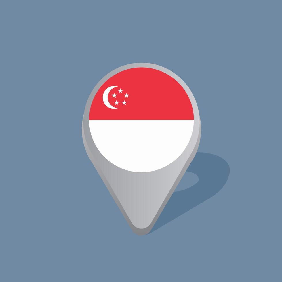 ilustración de la plantilla de la bandera de singapur vector