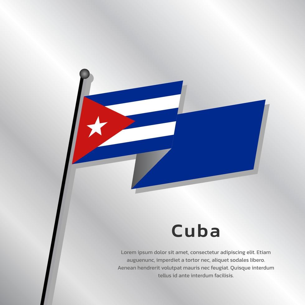 ilustración de la plantilla de la bandera de cuba vector