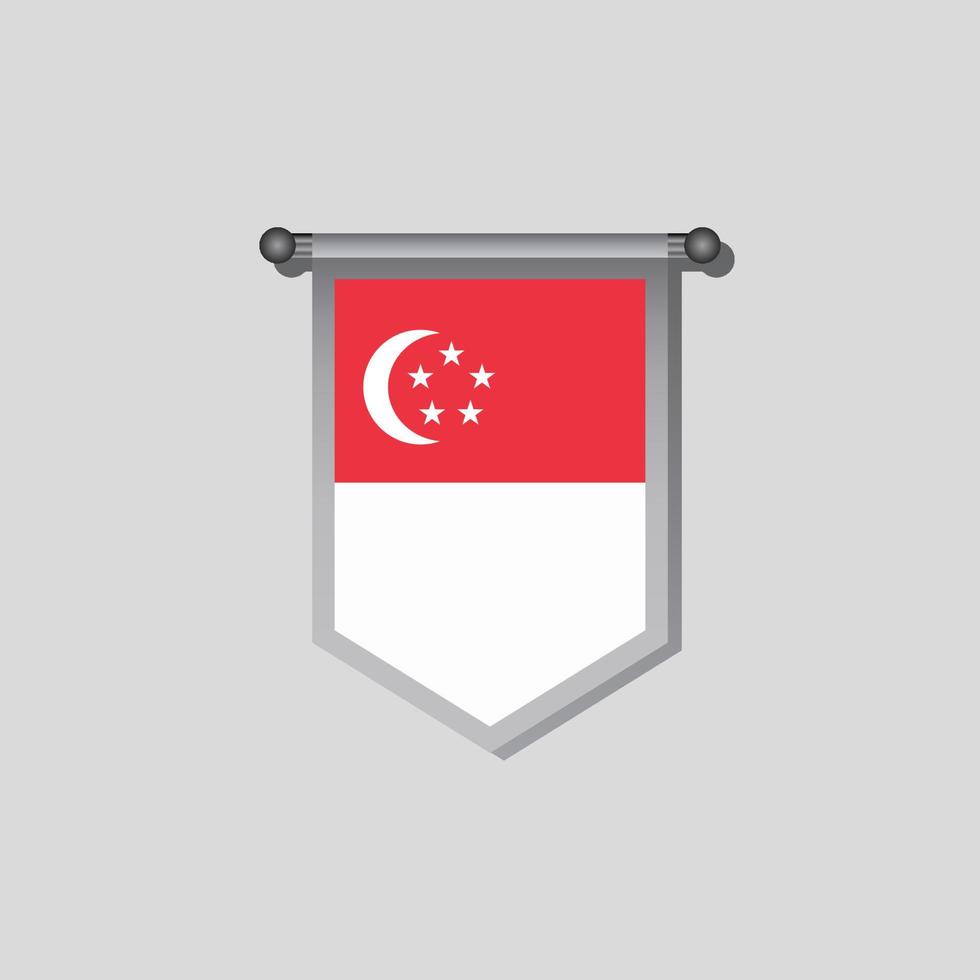 ilustración de la plantilla de la bandera de singapur vector