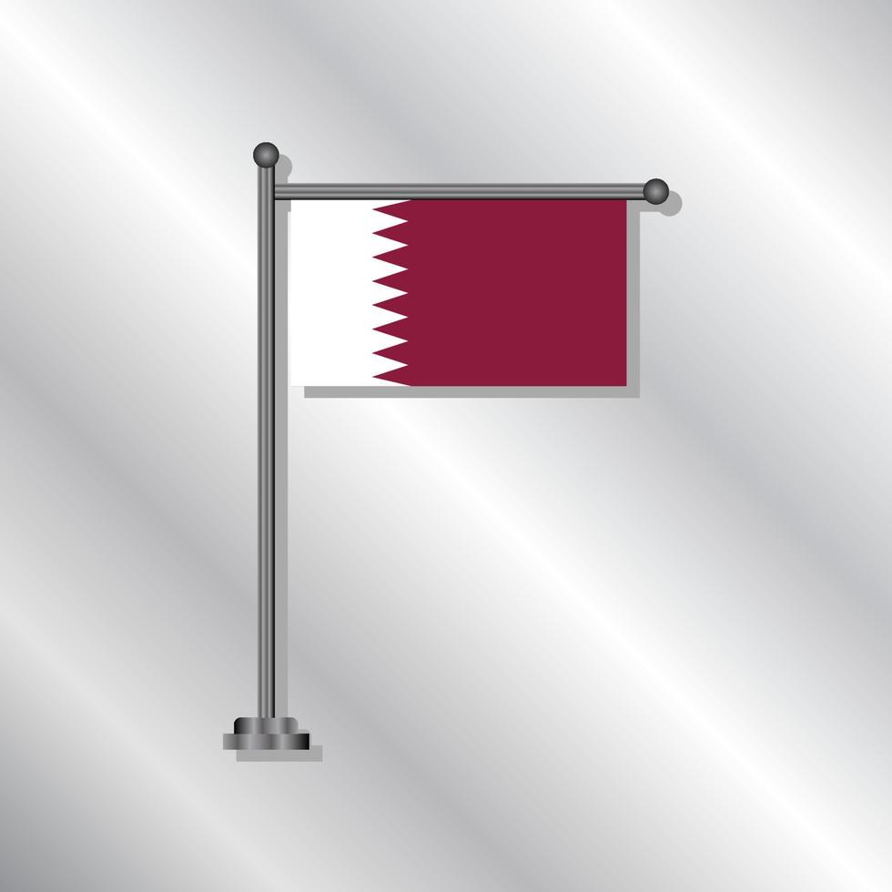 Illustration of Qatar flag Template vector