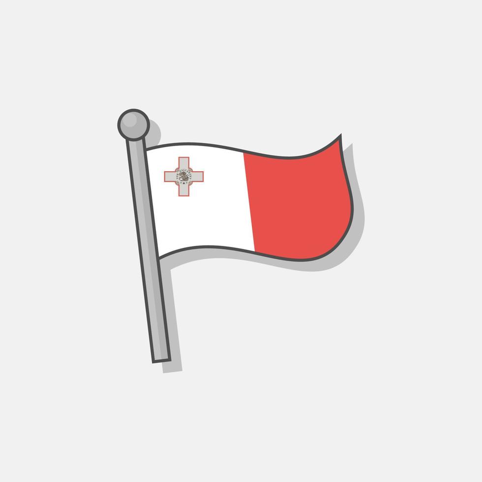 ilustración de la plantilla de la bandera de malta vector