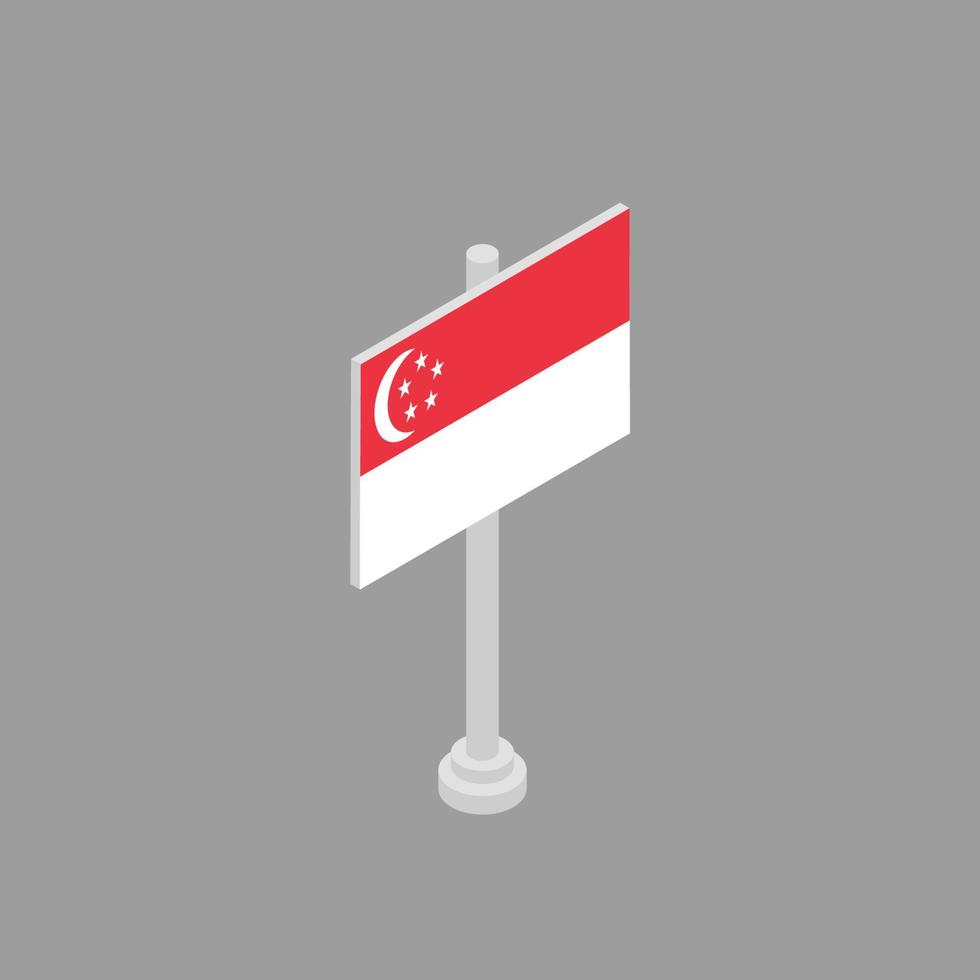 ilustración de la plantilla de la bandera de singapur vector