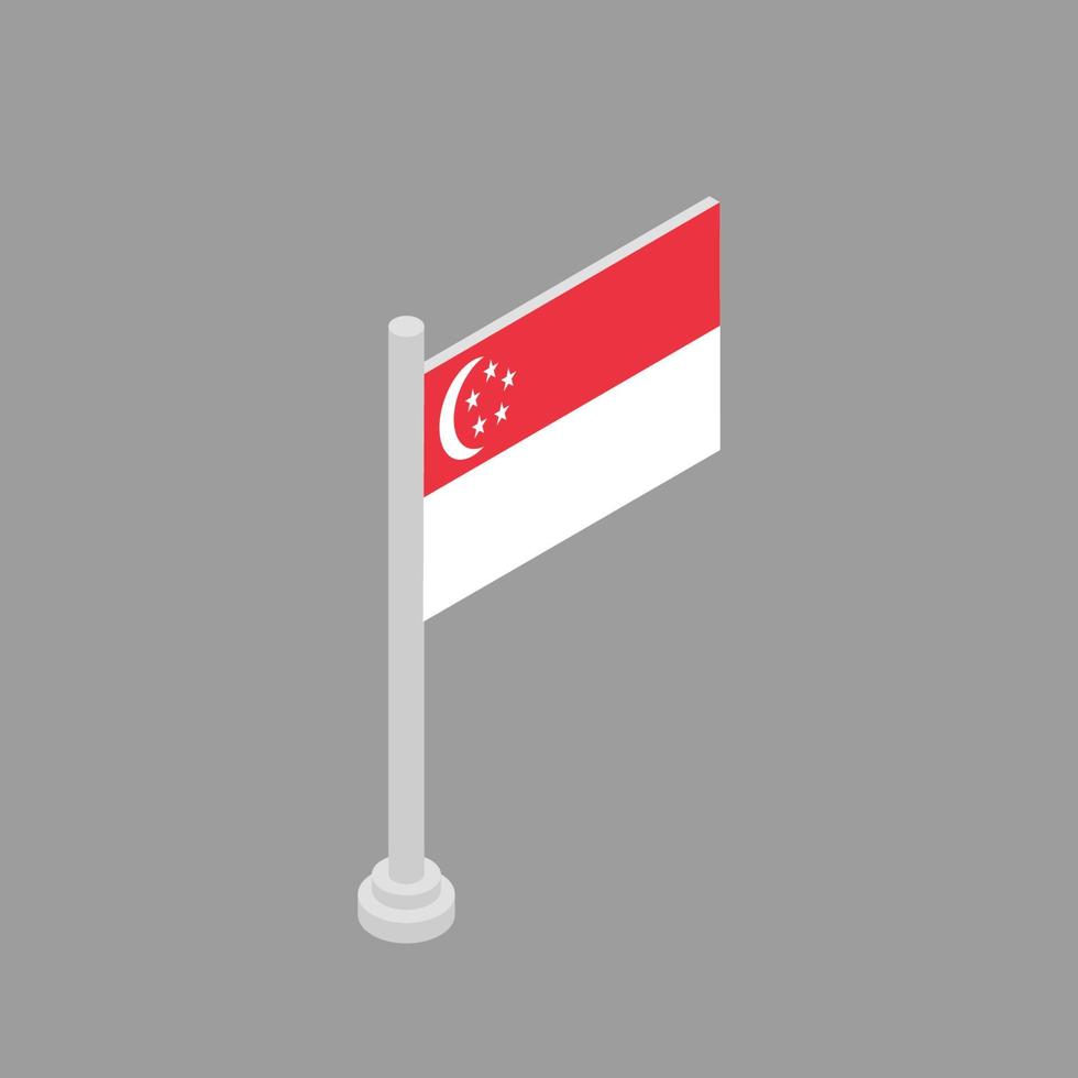 ilustración de la plantilla de la bandera de singapur vector