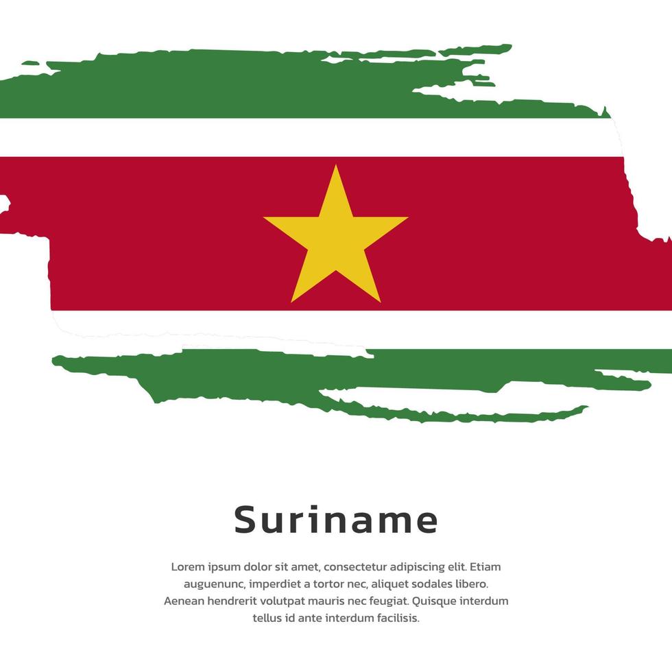 Illustration of Suriname flag Template vector