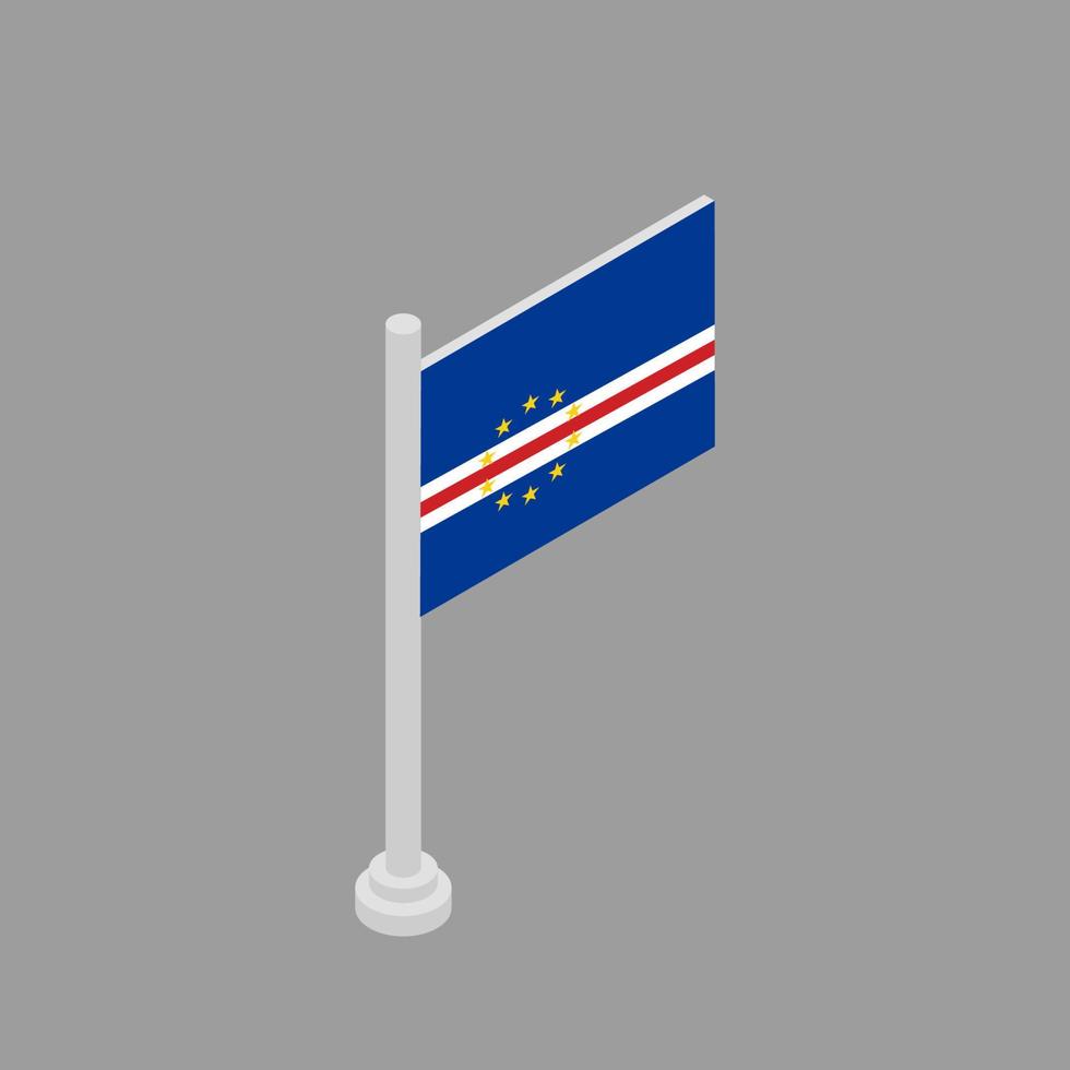 ilustración de la plantilla de la bandera de cabo verde vector