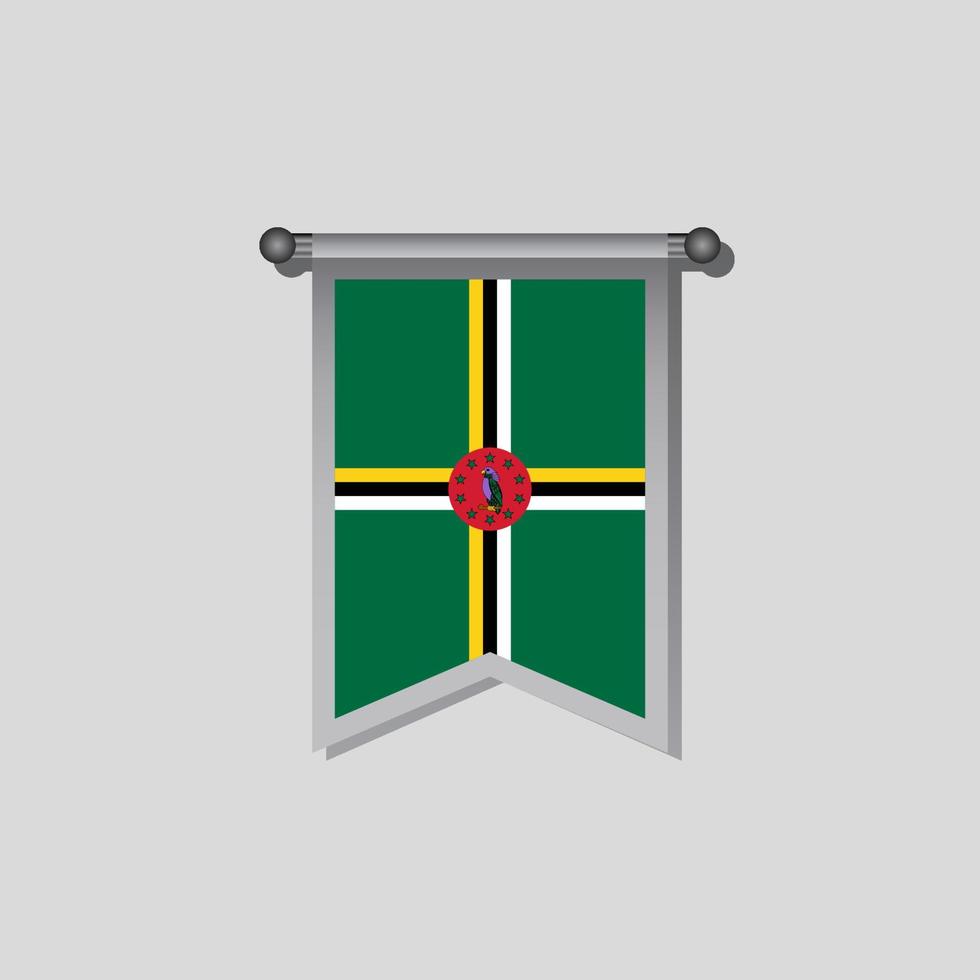Illustration of Domonica flag Template vector