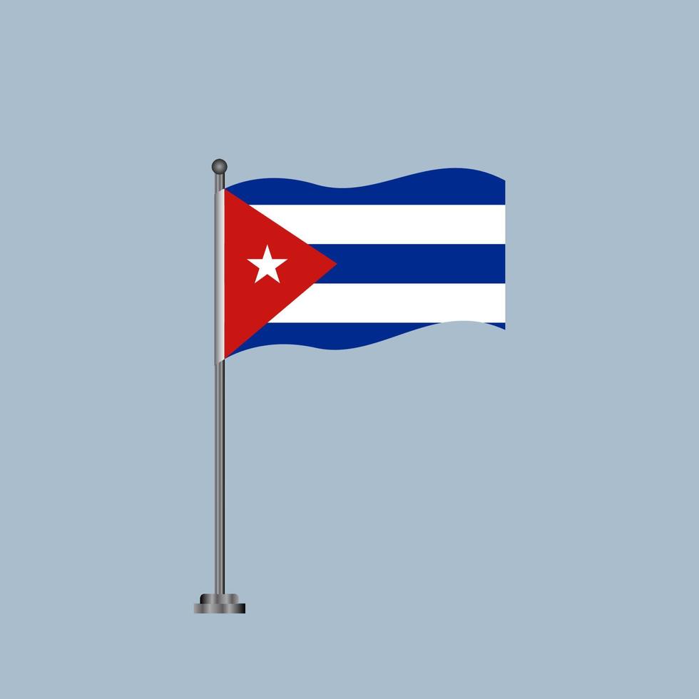 ilustración de la plantilla de la bandera de cuba vector