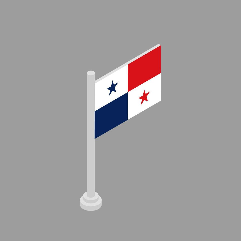 ilustración de la plantilla de la bandera de panamá vector