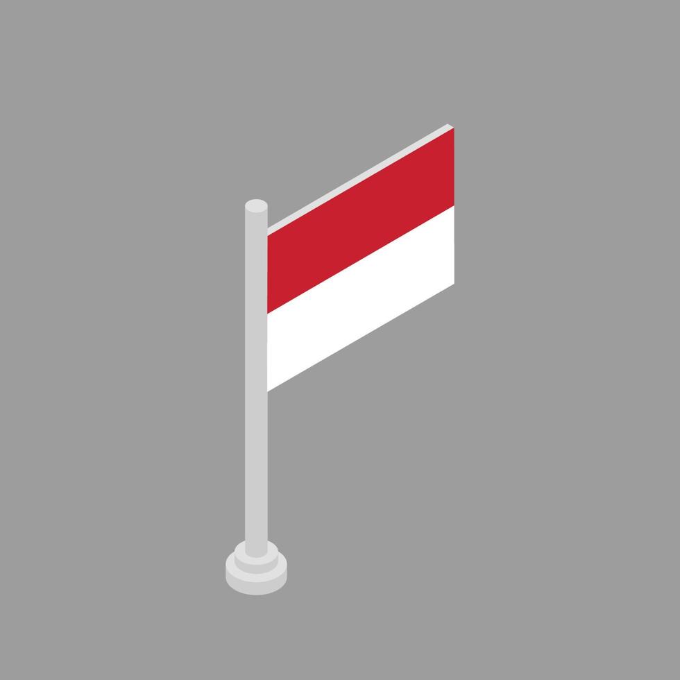 ilustración de la plantilla de la bandera de indonesia vector