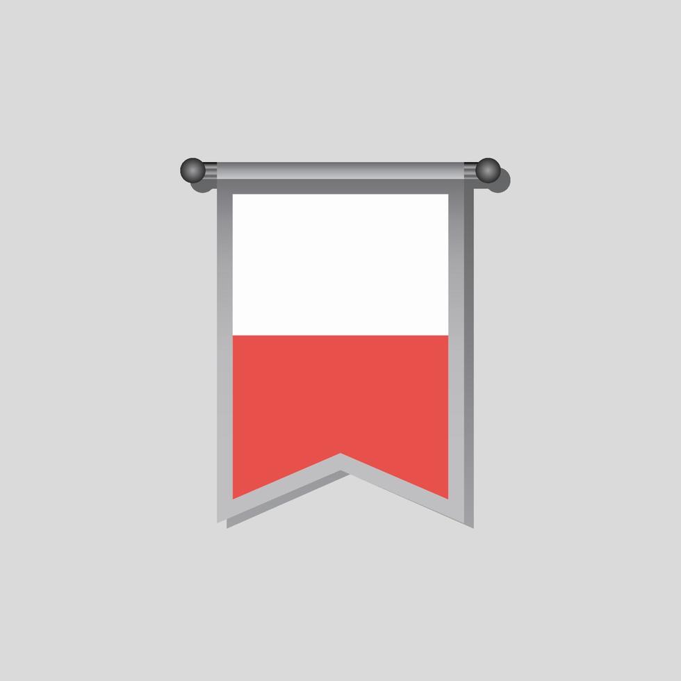 ilustración de plantilla de bandera de polonia vector