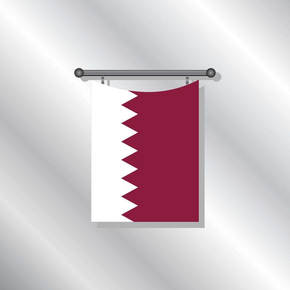 ilustración de la plantilla de la bandera de qatar vector