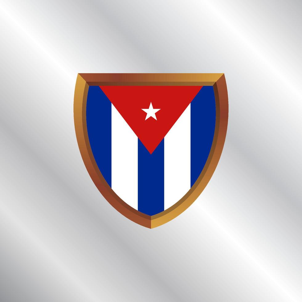 ilustración de la plantilla de la bandera de cuba vector