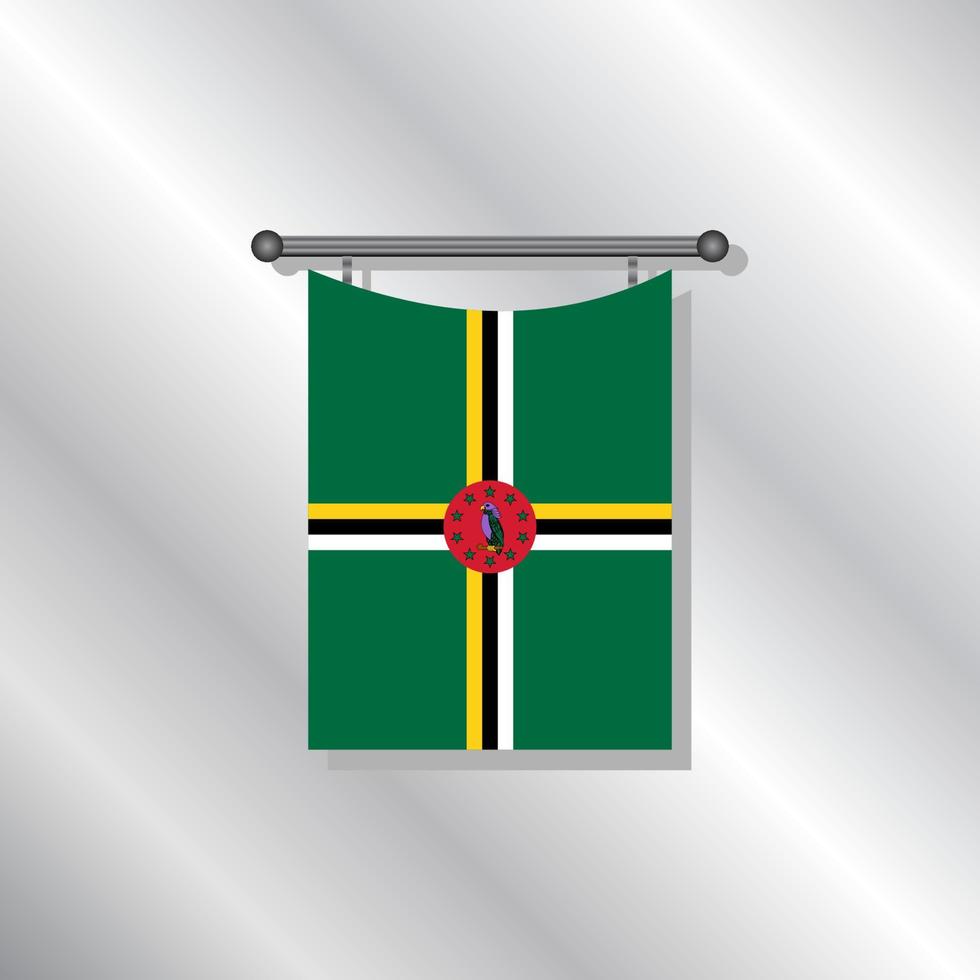 Illustration of Domonica flag Template vector