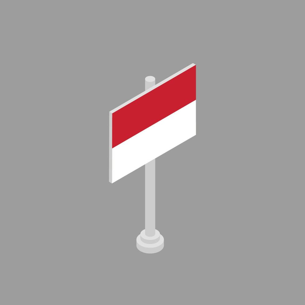 ilustración de la plantilla de la bandera de indonesia vector