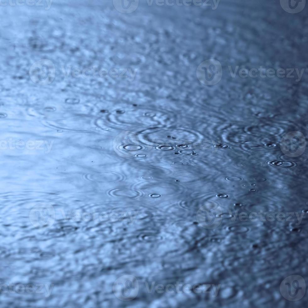 Closeup blue water rings, Circle reflections on the water. photo