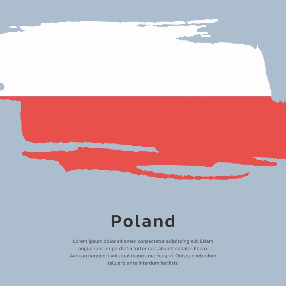 ilustración de plantilla de bandera de polonia vector