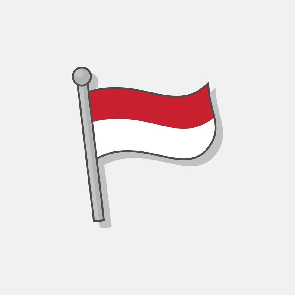 ilustración de la plantilla de la bandera de indonesia vector