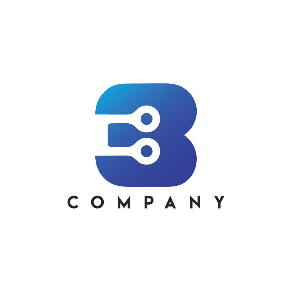 Number 3 Electronic Logo, number 3 logo, letter b logo vector